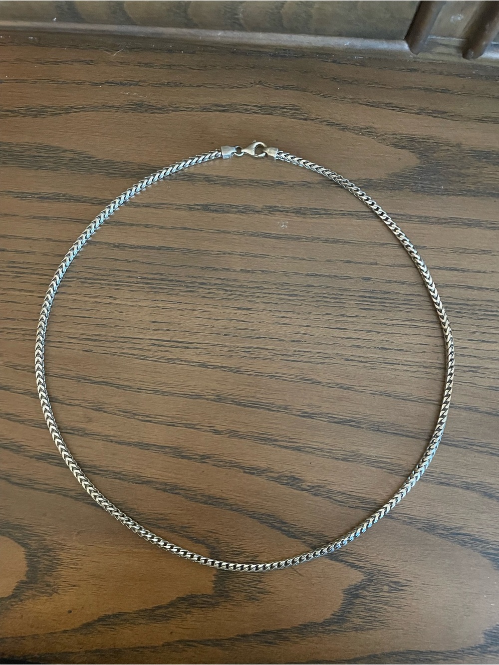 Sterling Silver 925 Stamped Foxtail Chain Necklace - Silver